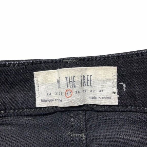 We The Free Denim Shorts Women's 27 High Rise Black Cut Offs Raw Hem Daisy Dukes - Picture 6 of 7